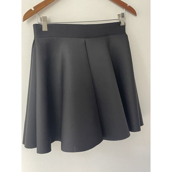 Windsor Womens Skater Mini Skirt Black Scuba Knit Ballet Core Cocktail Flirty - Picture 2 of 9